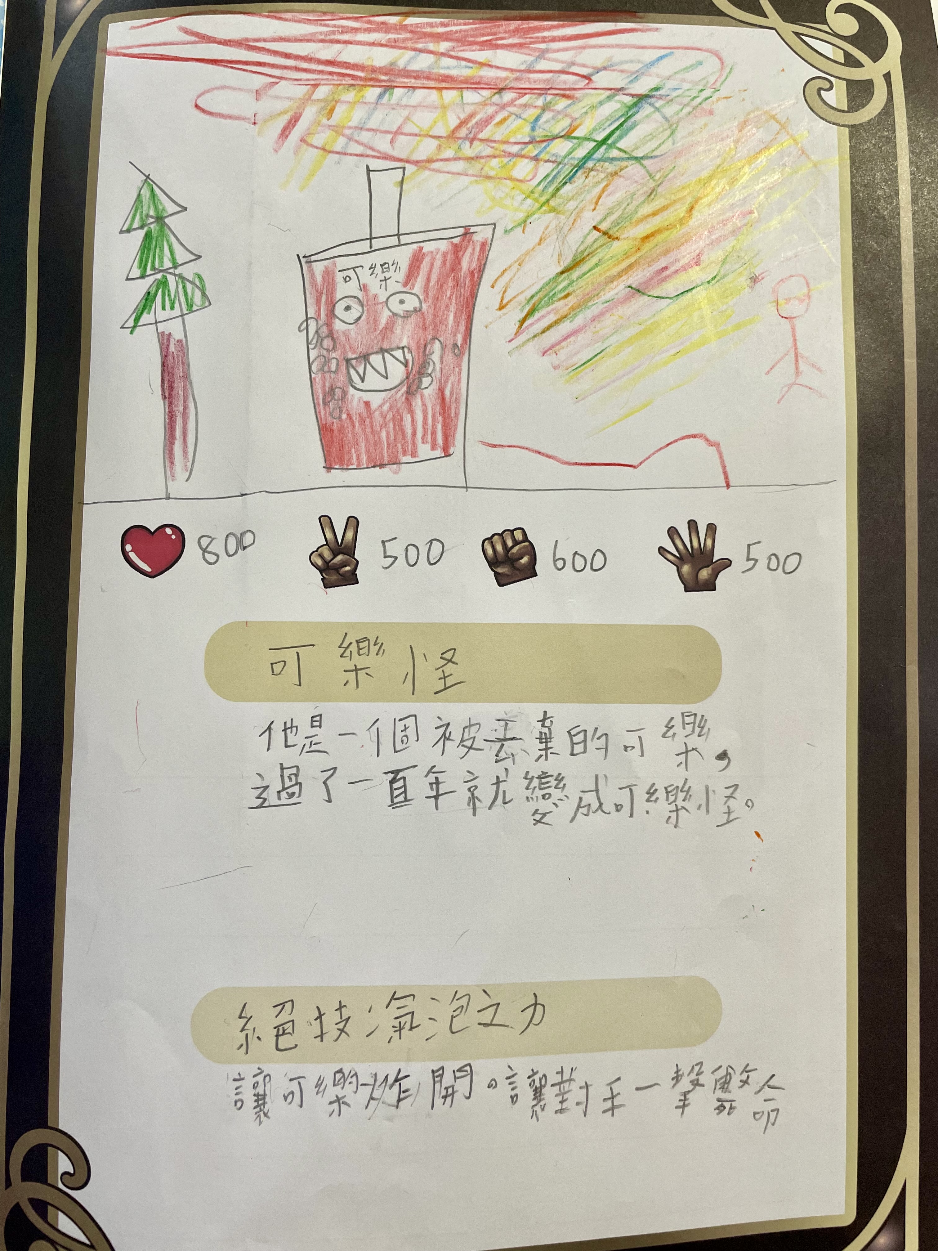 大墩卡繪畫比賽-可樂怪