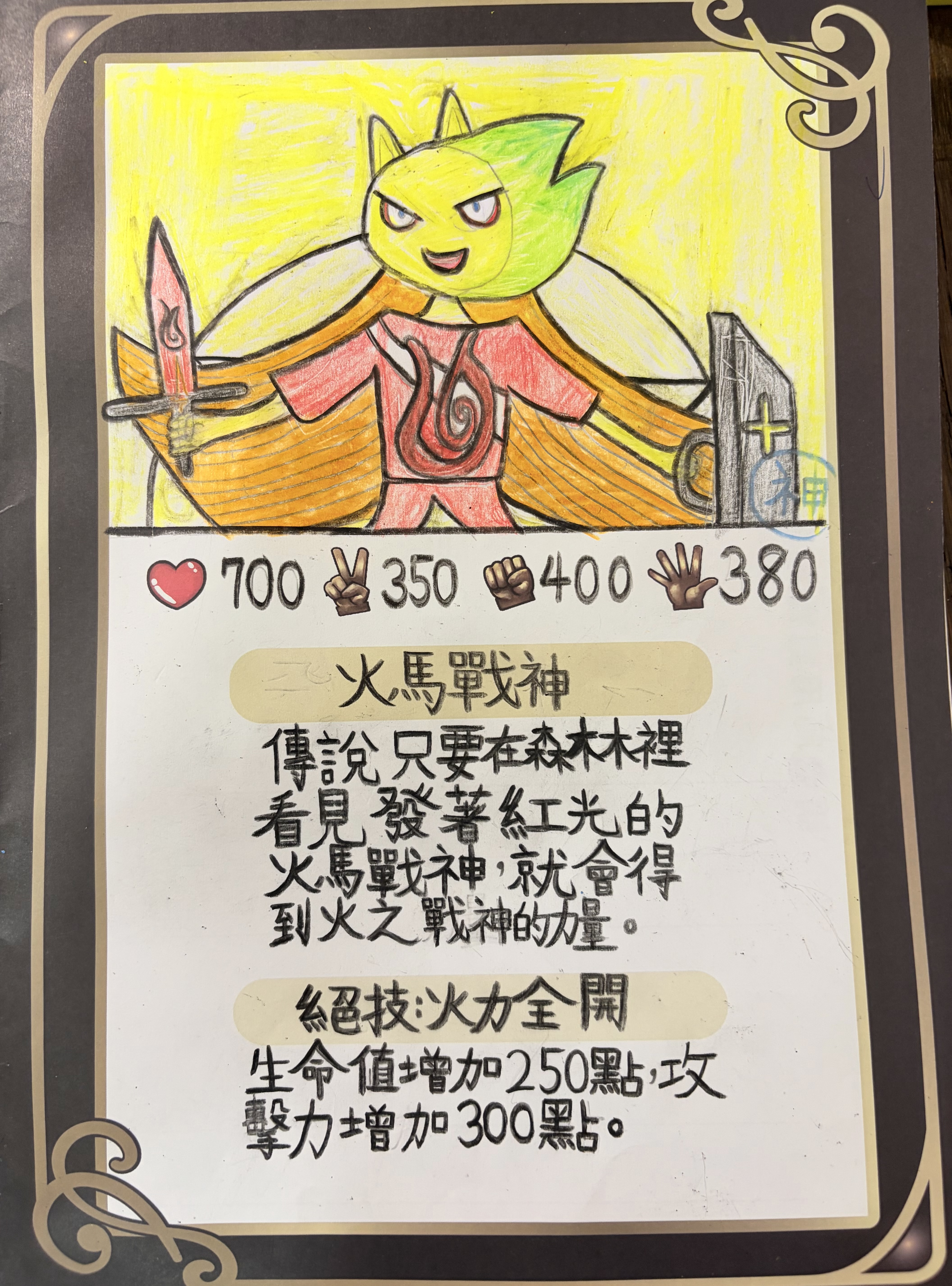 大墩卡繪畫比賽-火馬戰神